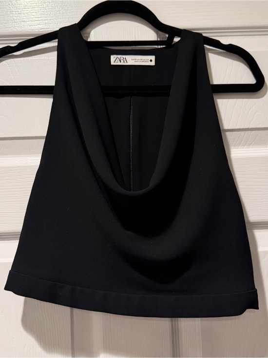 Zara Tops - NWOT ZARA Black Draped Top Size XS